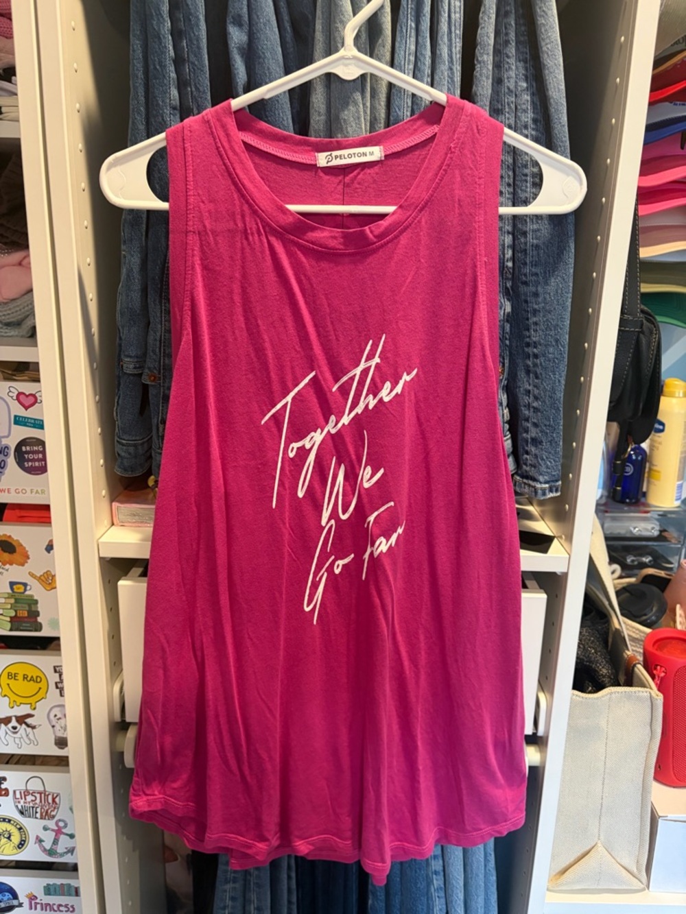 Peloton Women's Hot Pink Script Muscle Tank